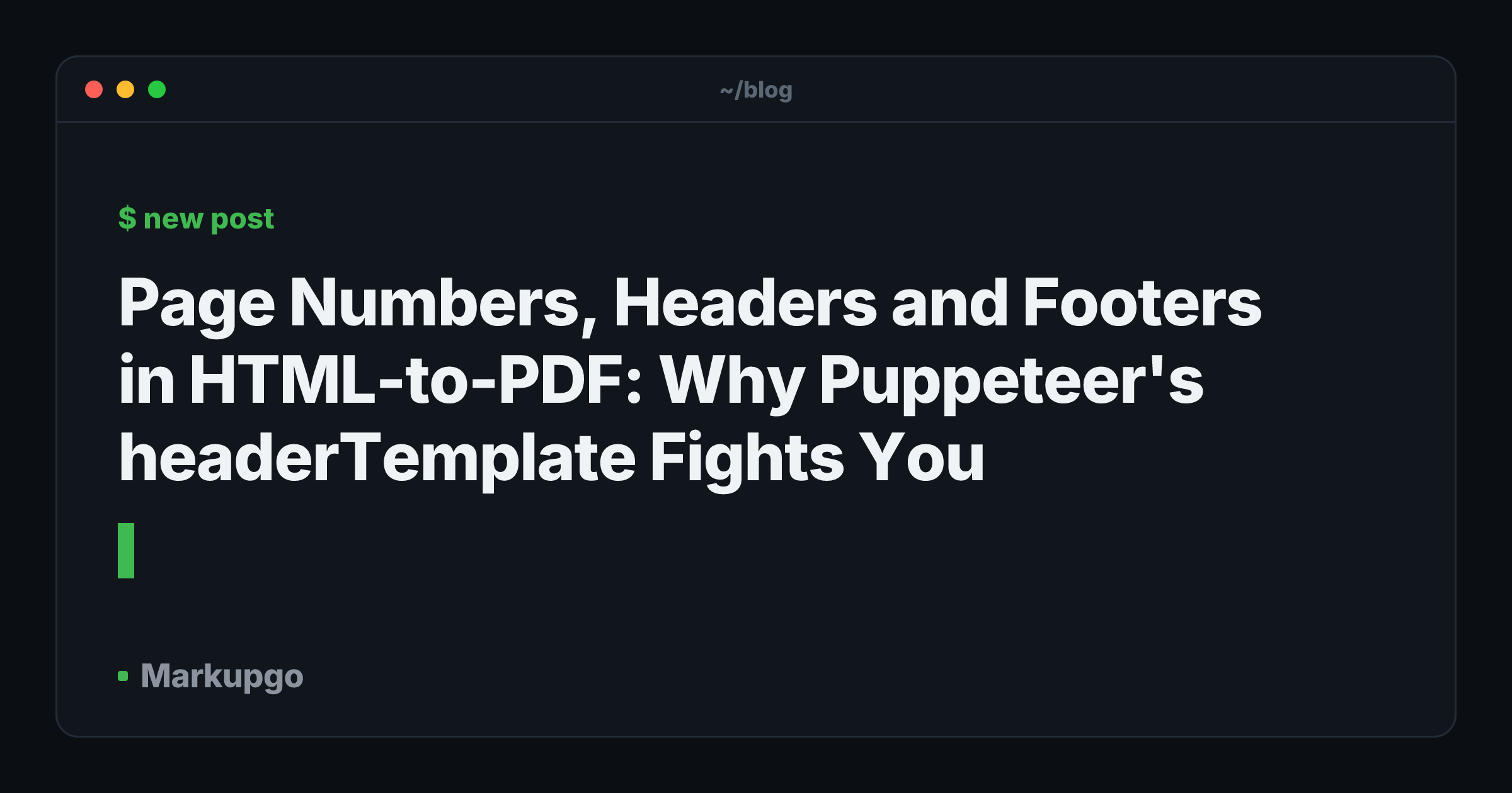 Page Numbers, Headers and Footers in HTML-to-PDF: Why Puppeteer's headerTemplate Fights You