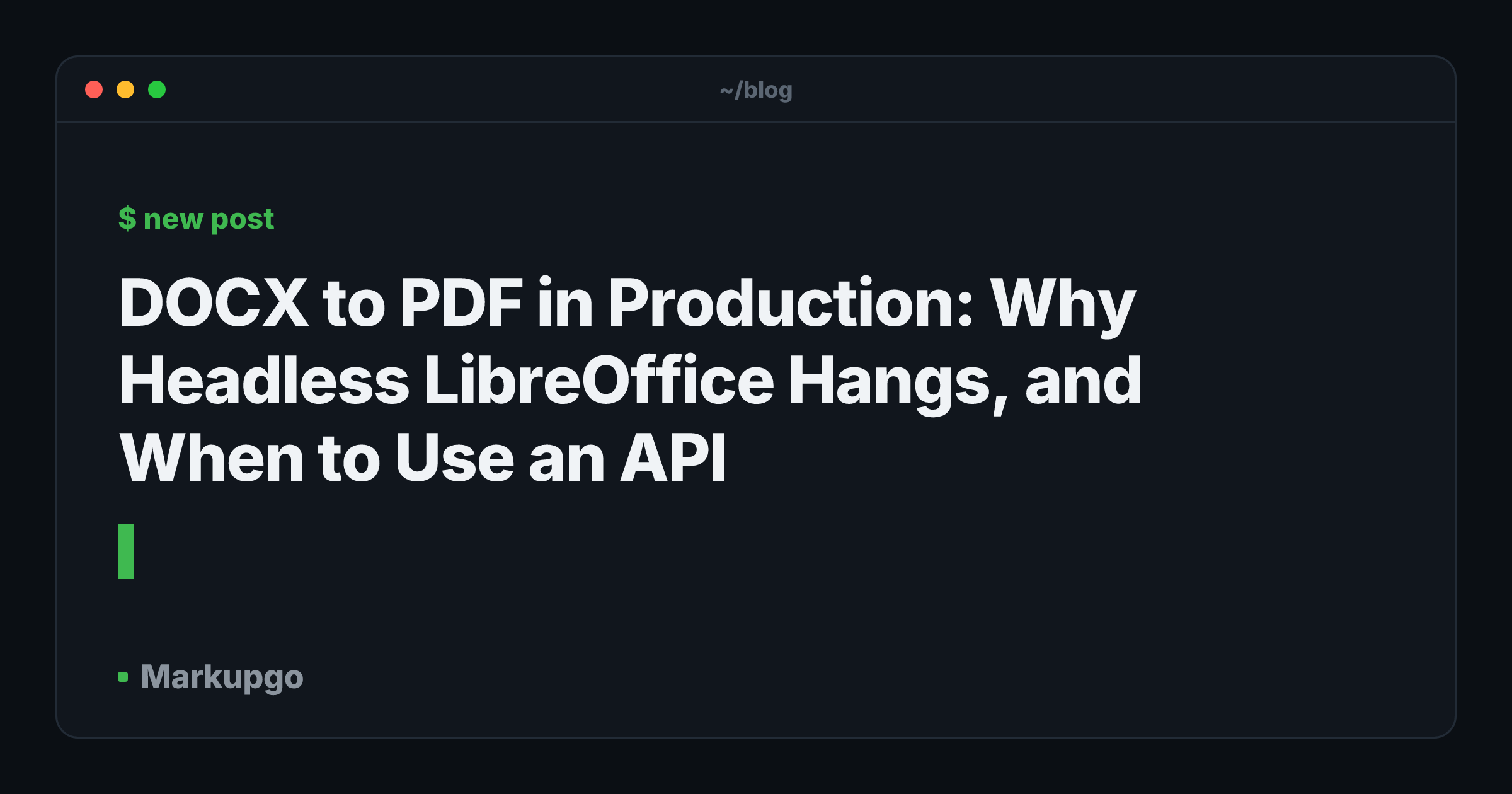 DOCX to PDF in Production: Why Headless LibreOffice Hangs, and When to Use an API
