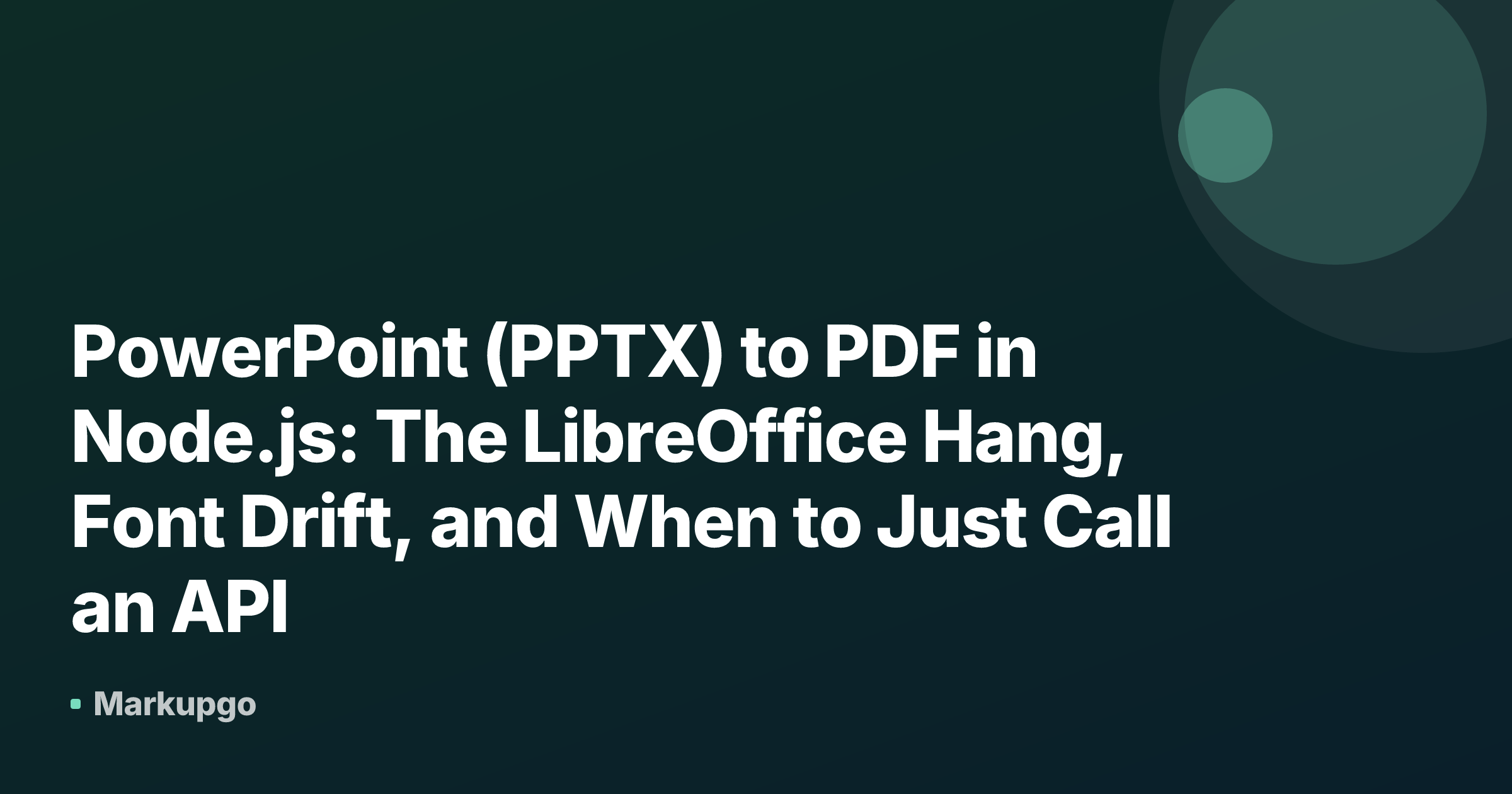 PowerPoint (PPTX) to PDF in Node.js: The LibreOffice Hang, Font Drift, and When to Just Call an API