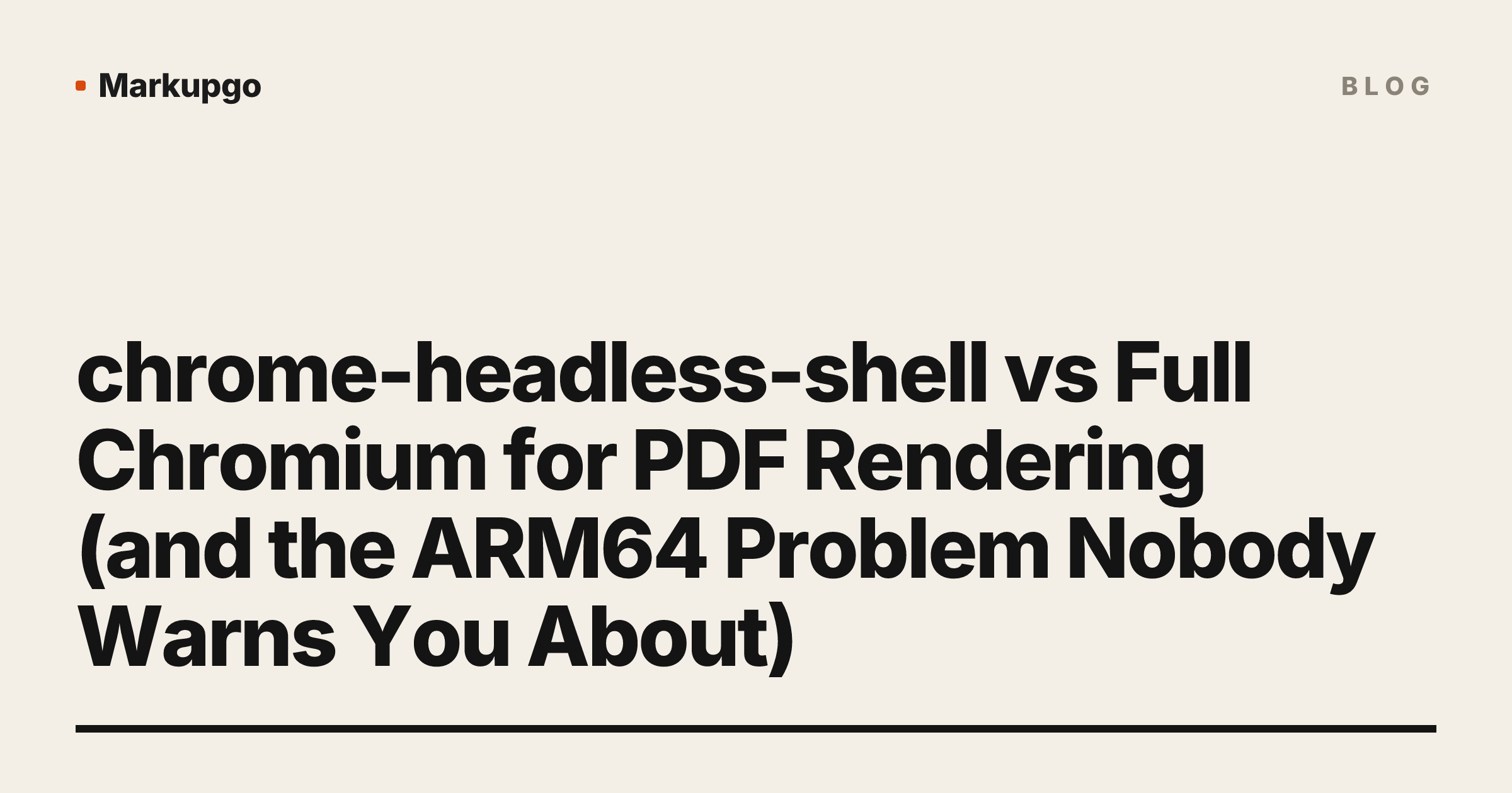 chrome-headless-shell vs Full Chromium for PDF Rendering (and the ARM64 Problem Nobody Warns You About)