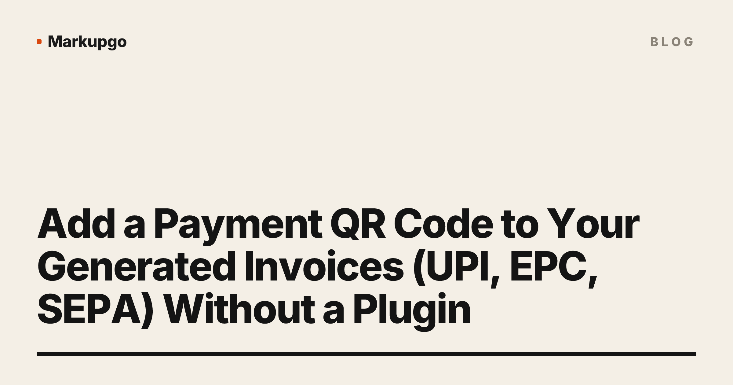 Add a Payment QR Code to Your Generated Invoices (UPI, EPC, SEPA) Without a Plugin