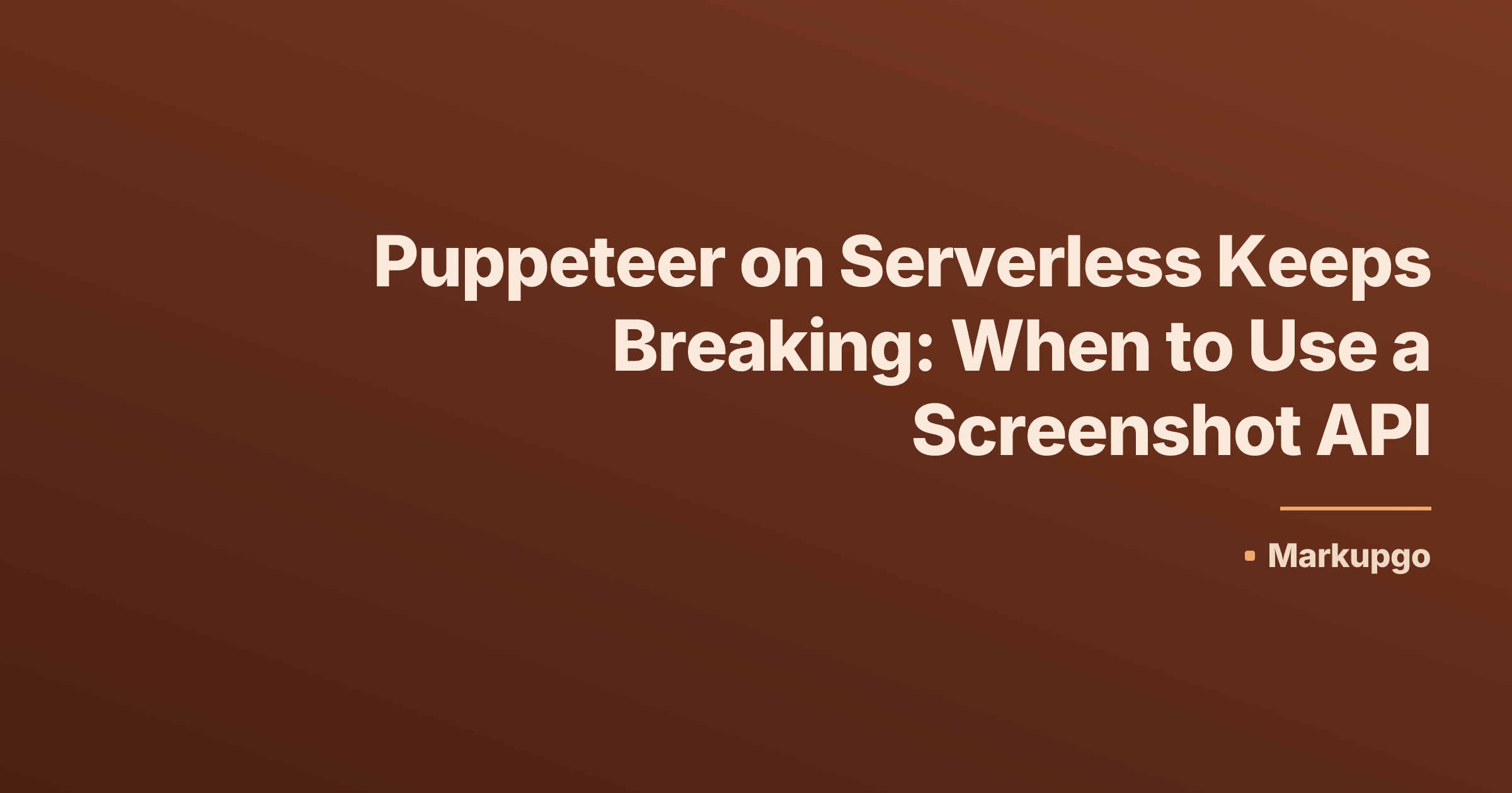 Puppeteer on Serverless Keeps Breaking: When to Use a Screenshot API